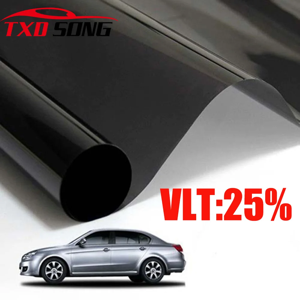 50X300CM/LOT Premium Car Side Window Black Tint Film Glass VLT 25% for House window solar protection film Car window film