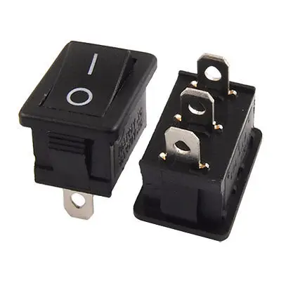 AC 6A/250V 10A/125V On-On I/O 2 Position SPDT Boat Rocker Switch 3 Pin x 10 Pcs KCD1-102