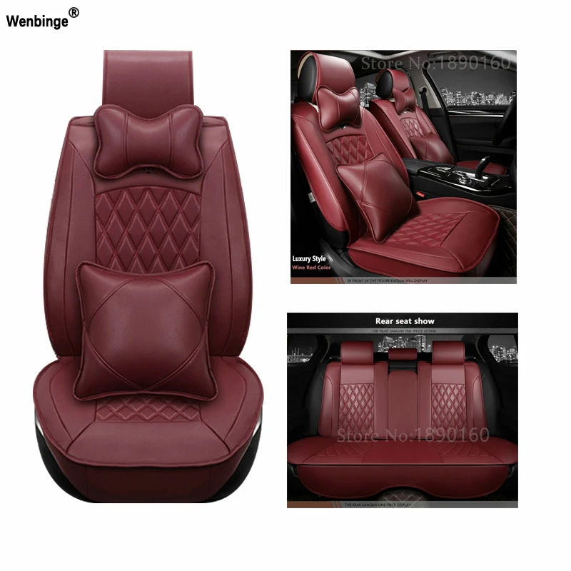 

Universal PU Leather car seat covers For Dacia Sandero Duster Logan car accessories car-styling car cushions Black/Beige/Red 3D