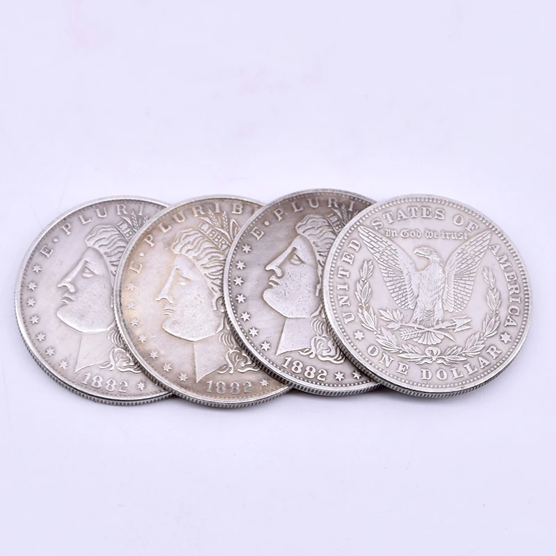 Exploded Morgan (4 to 16 Coin ) Magic Tricks Magician Close Up Illusions Prop Gimmick Multiply Coin Appearing Disappearing Magia