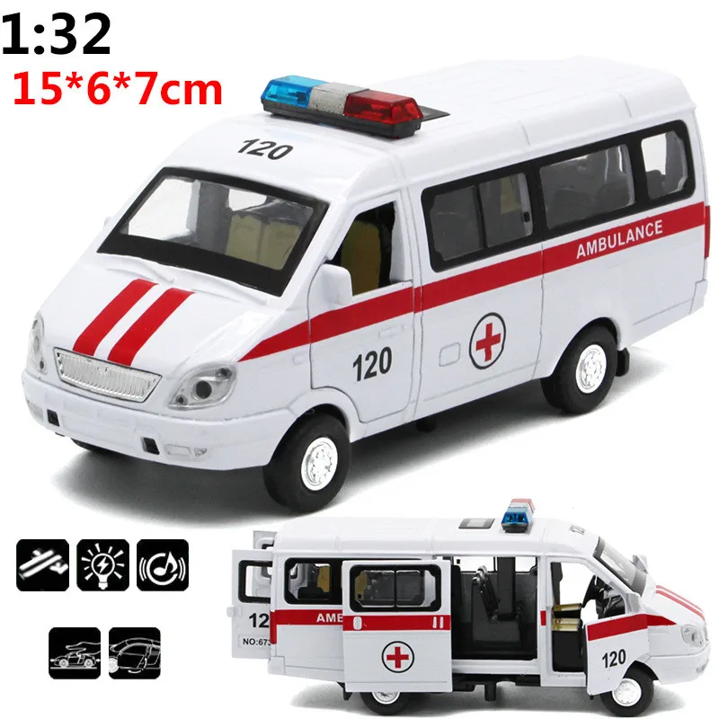 

Sale 1:32 alloy pull back car models,simulation City ambulance car,metal diecasts,pull back & flashing&musical,free shipping