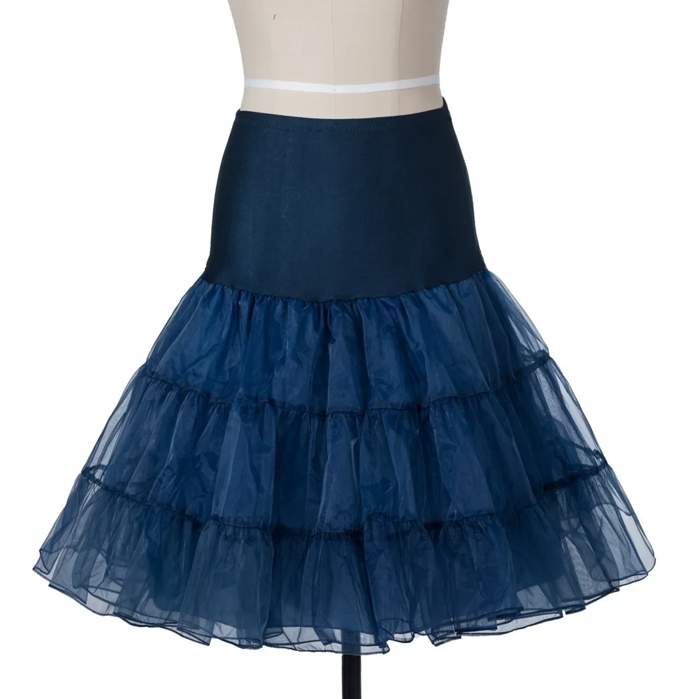 Neuer kurzer Petticoat Vintage 3-lagiger Puffy Organza Petticoat Retro Krinoline Unterrock Rockabilly Cosplay Swing Tutu Rock – Detail 8