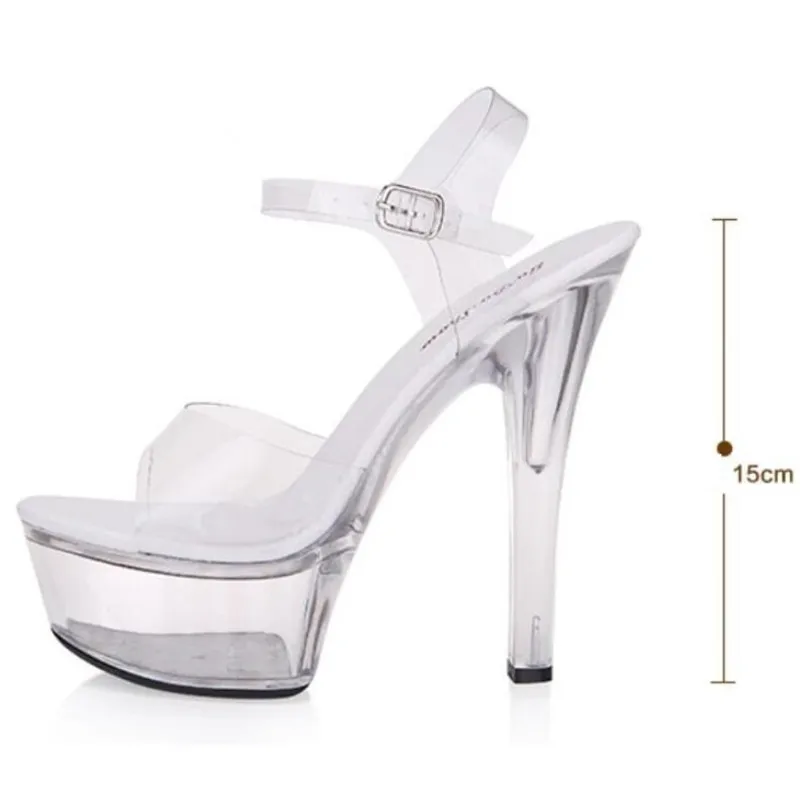 Plus:34-43 44 Elegantes Sandals Women 15cm Thin Heel Women Shoes Ladies Dress Pumps Zapatos De Vestir Exegang Office Lady Sandal