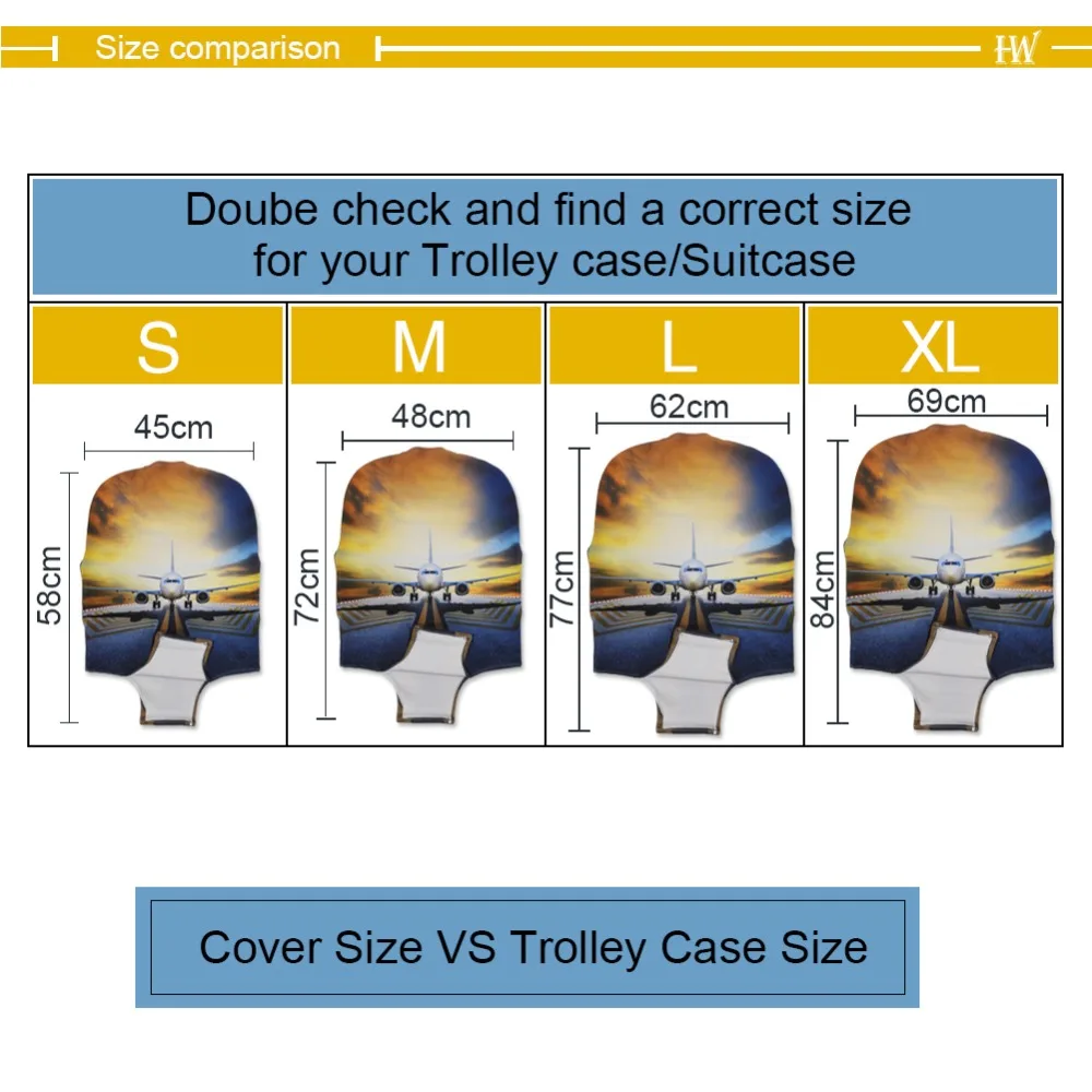 aircraft suitcase protective covers 18 to 32 inch elastic luggage dust cover case stretchable Waterproof luggage cover