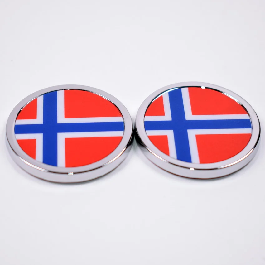 2Pcs/lot Auto Norwegian flag Car Body Emblem Badge Sticker For Citroen Peugeot Renault Venturi etc Car-styling Universal