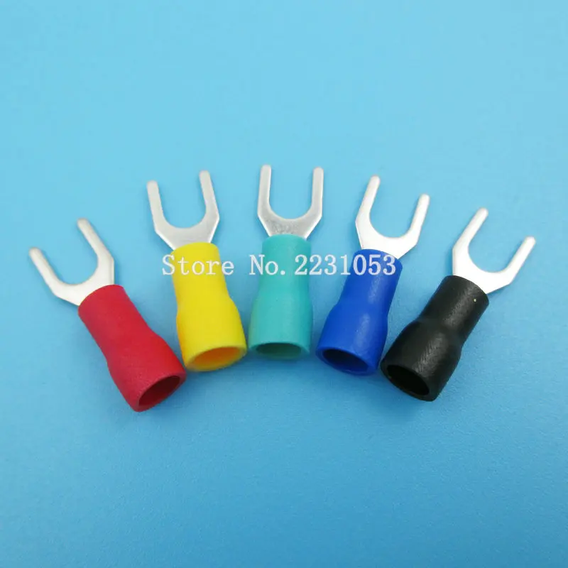 100PCS/LOT SV2-4S Insulated Fork Wire Connector Electrical Crimp Terminal SV2-4