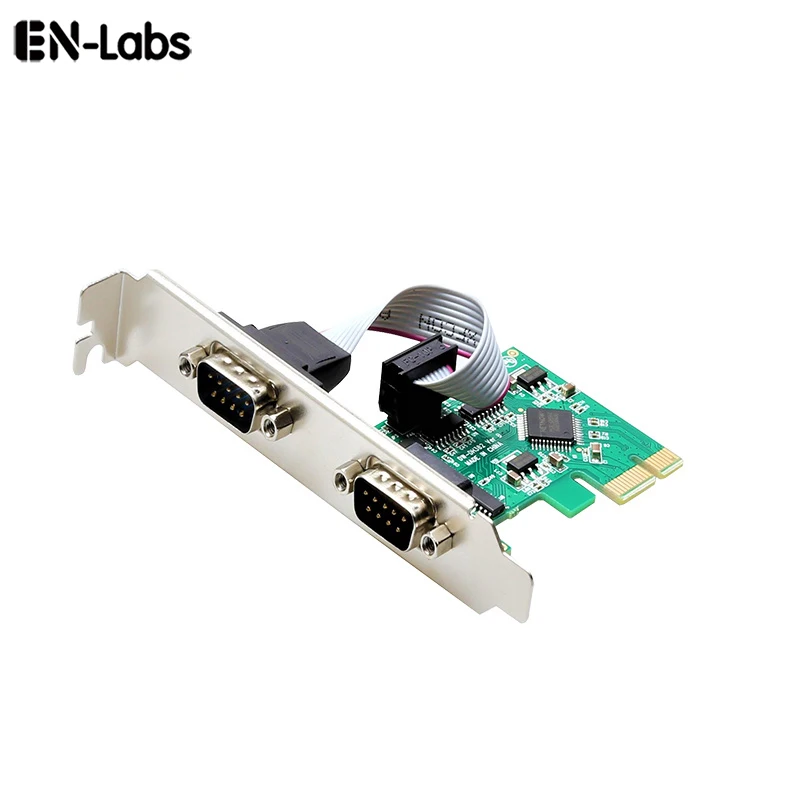 

En-Labs 2 Port RS-232 RS232 DB9 Serial COM to PCI-E PCI Express Card Controller Adapter Converter w/ Full Profile Bracket