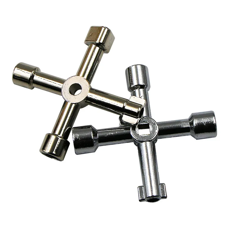 Multi-function Universal Square Triangle Key Wrench Valve Electric Meter Cabinet Elevator Door Cross Ratchet Switch Wrench