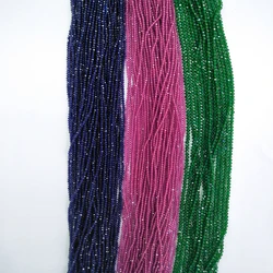 2mm Faceted Real Natural Sapphires Emeralds Stone Beads Round Rub y Gem Stone Beads For DIY Jewelry Bracelet Making Necklaces