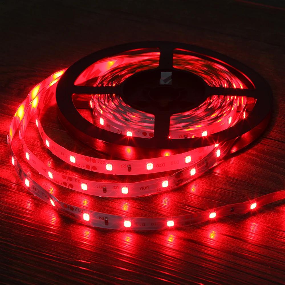 Bande Lumineuse LED SMD 2835, Rouge, Vert, Bleu, Blanc Chaud, Froid, Flexible, Diode, Ruban, Lampe, 5m, 300, RGB, DC 12V