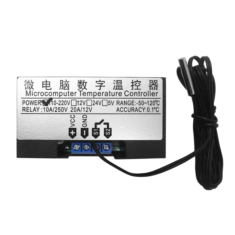 W3230 DC12V 24V AC110V-220V10A Digital Temperature Controller LED Display Relay Output Thermostat Heating Cooling Control Switch