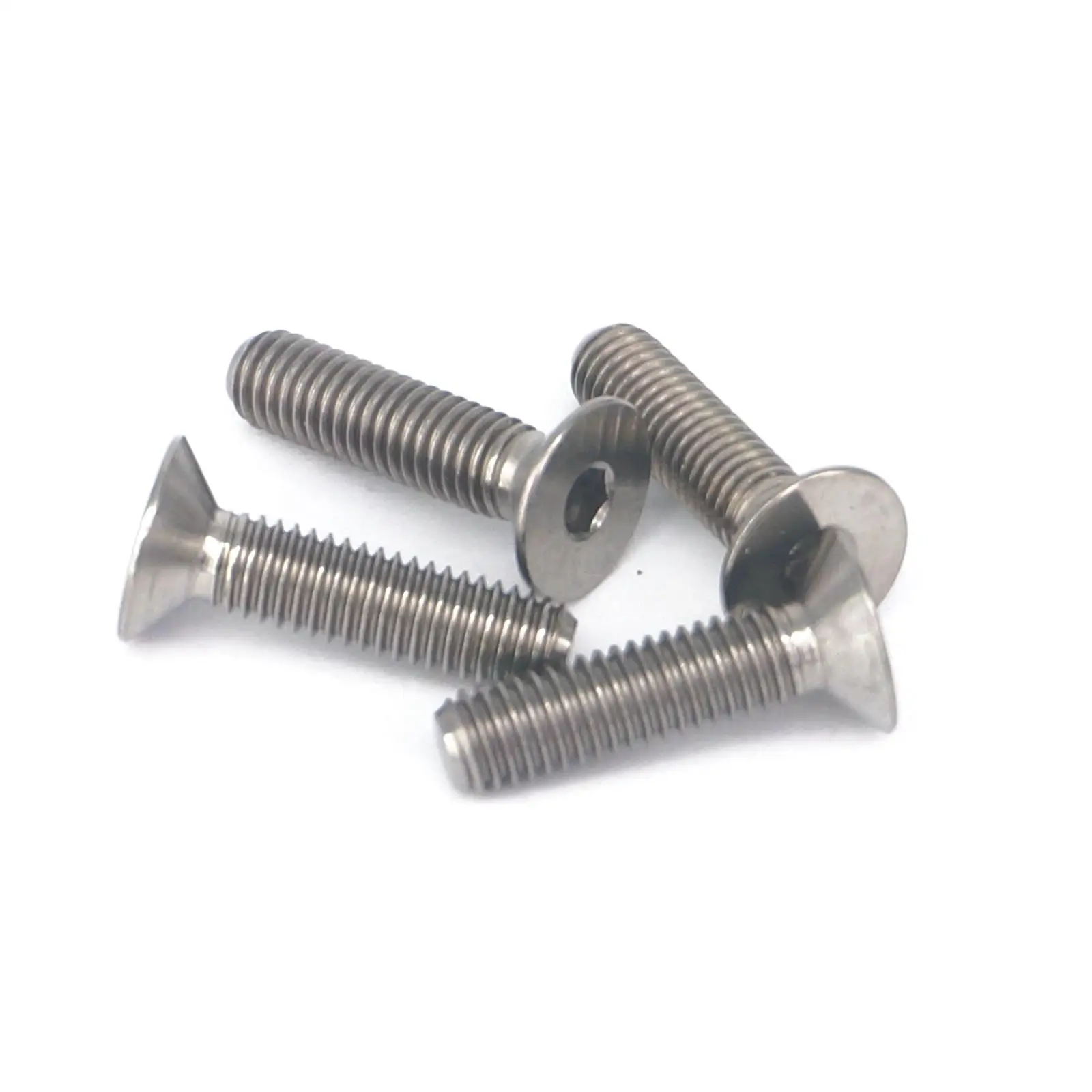 4 PCS M5x20mm Ti GR5 Titanium Alloy Allen Countersunk Hex Head Screw Bolts For Bike Pedal