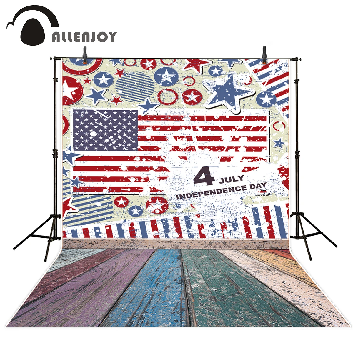 Allenjoy photographic background Blue Red Graffiti Independence Day USA Custom personal custom digital backdrop excluding stand