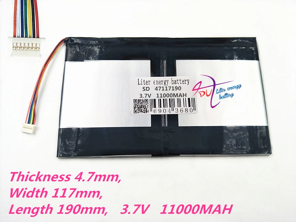 

7 thread Polymer rechargeable batteries 47117190 3.7V 7000MAH Tablet PC general battery 4795117*2 Perfect quality of lar