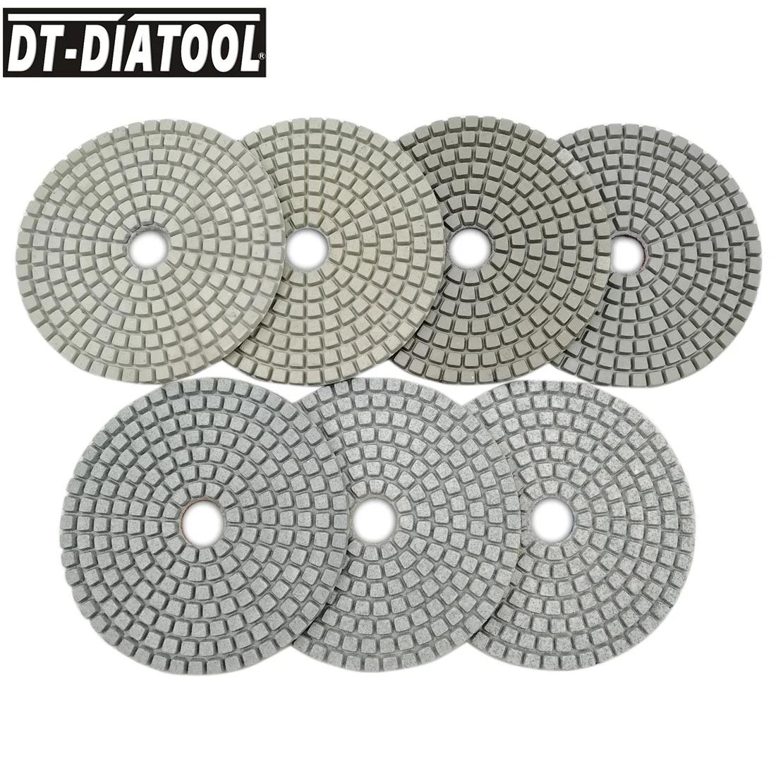 DT-DIATOOL 7pcs/pk White INDUSTIAL Diamond polishing Disc 4 inches Wet For Marble Polish pads professional Diameter 100MM