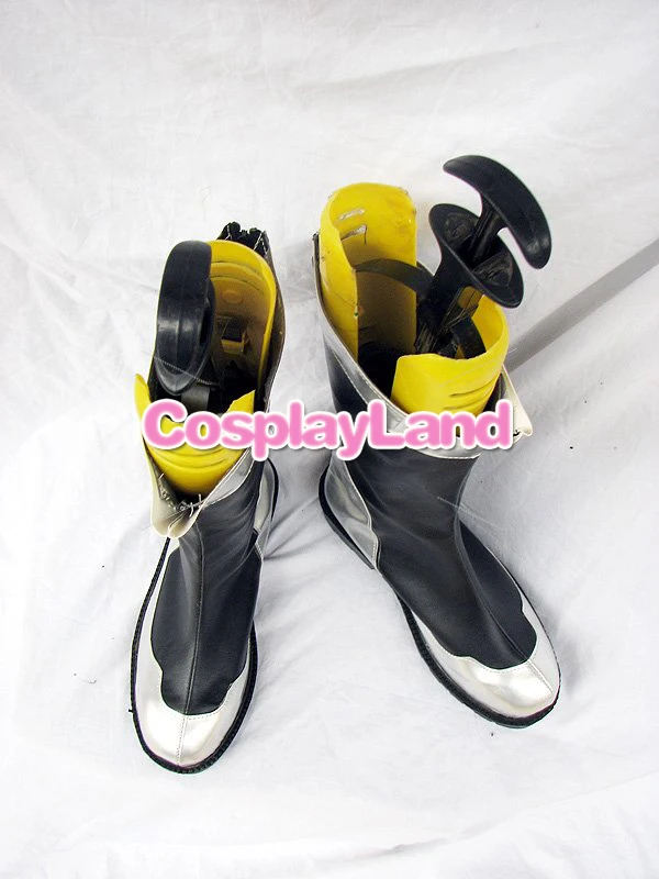 MOBILE SUIT GUNDAM 00 Black & Silver Cosplay Boots Shoes Anime Party Cosplay Boots Custom Made for Adult Men Shoes