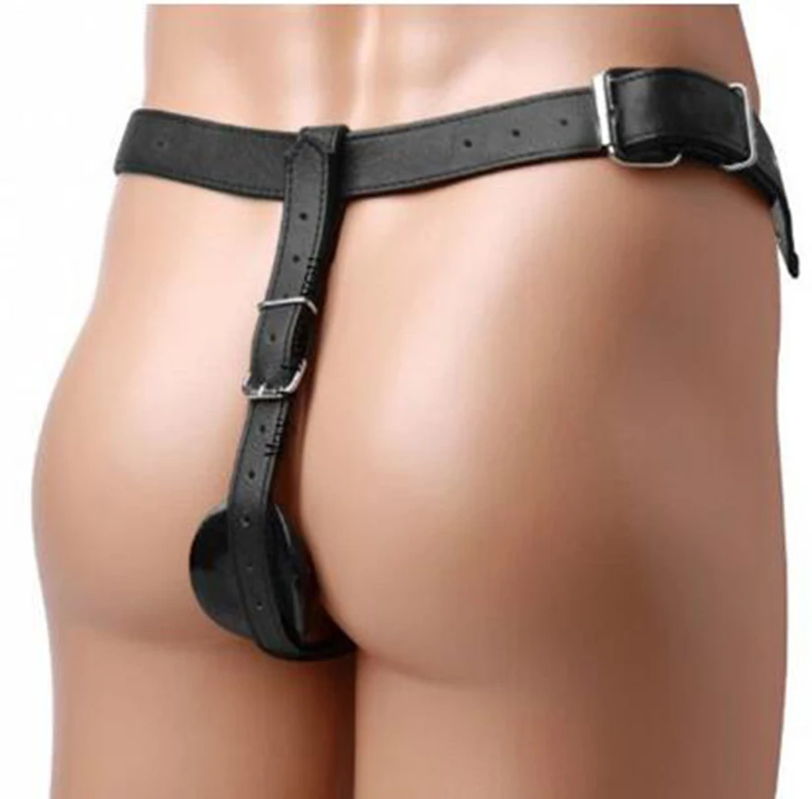 Erection Assist Leather Cock Ring Harness Thong,Thong-style Male Chastity Belt,Sexy Underwear,Adult Sex Toys For Men