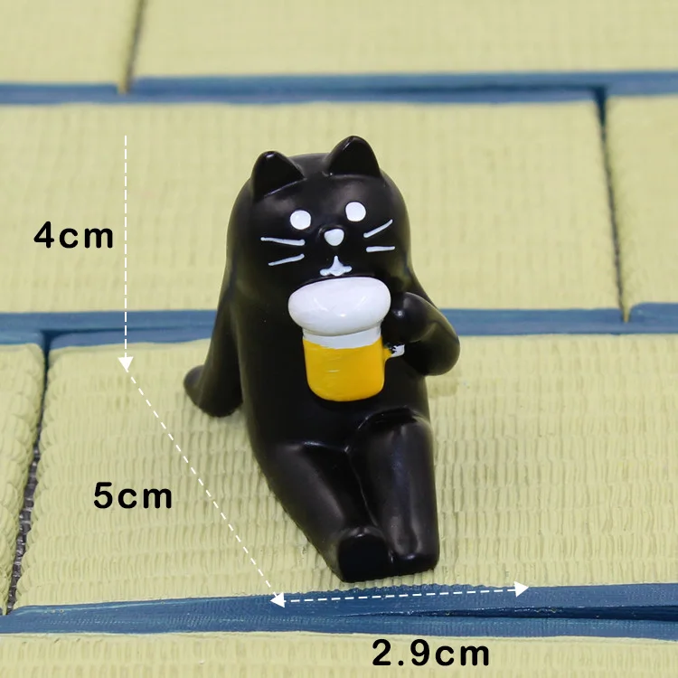 Decole Black Cat Bear Hedgehog Miniature figurine Japan Zakka