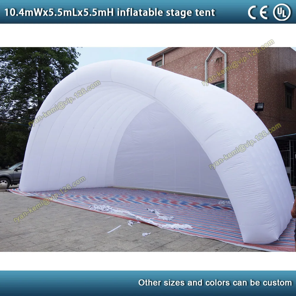 10.4mWx5.5mLx5.5mH giant inflatable stage tent inflatable tunnel tent cover marquee outdoor events Inflatable wedding tent