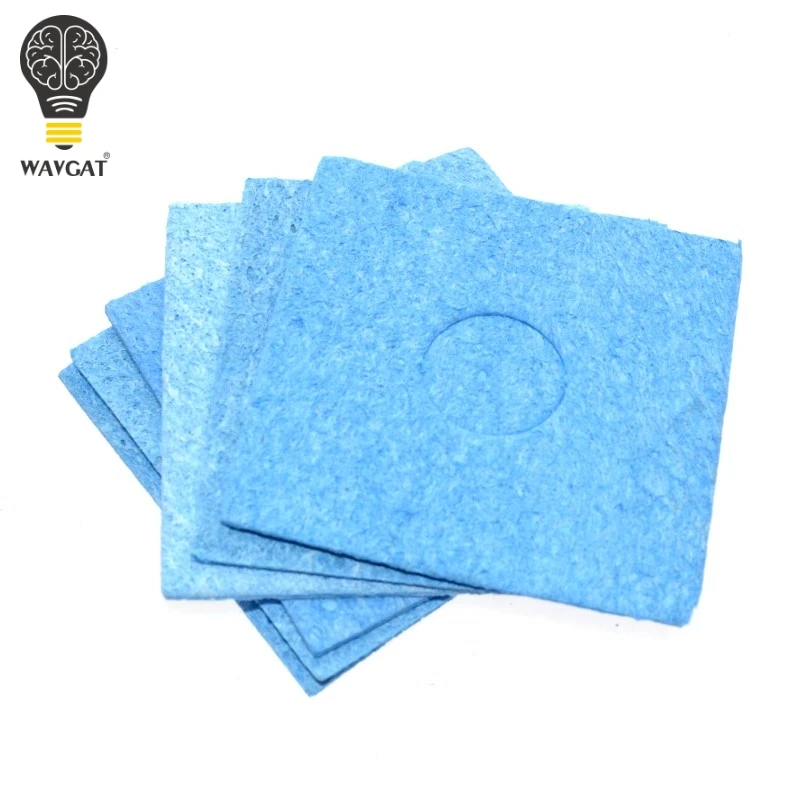 10 pcs 6*6CM Blue High Temperature Resistant Heatstable Soldering Iron Solder Tip Welding Cleaning Sponge Remove Tin