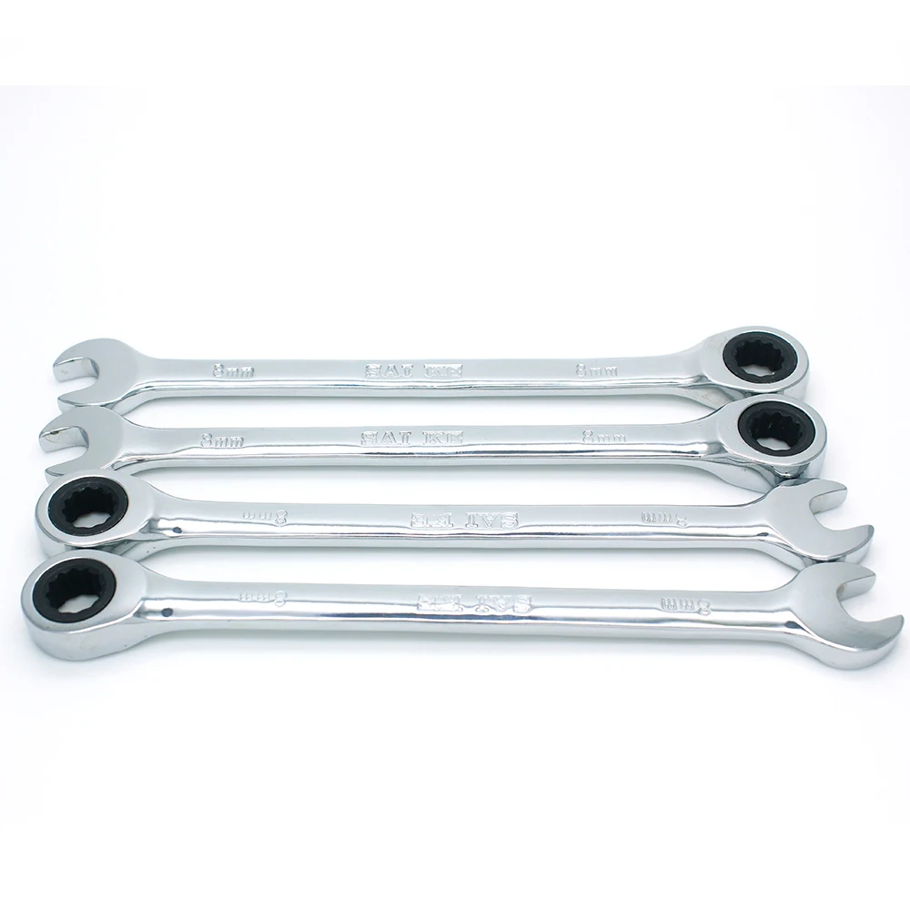 Ratchet Combination Wrench Metric Spanner for Repair Hand Tools A Set of Key