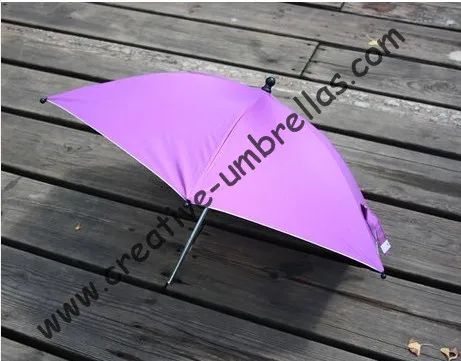 

UV protecting,Safe style,Baby stroller umbrella,baby car umbrellas,hand open.8mm steel shaft and fiberglass ribs,clamp parasol