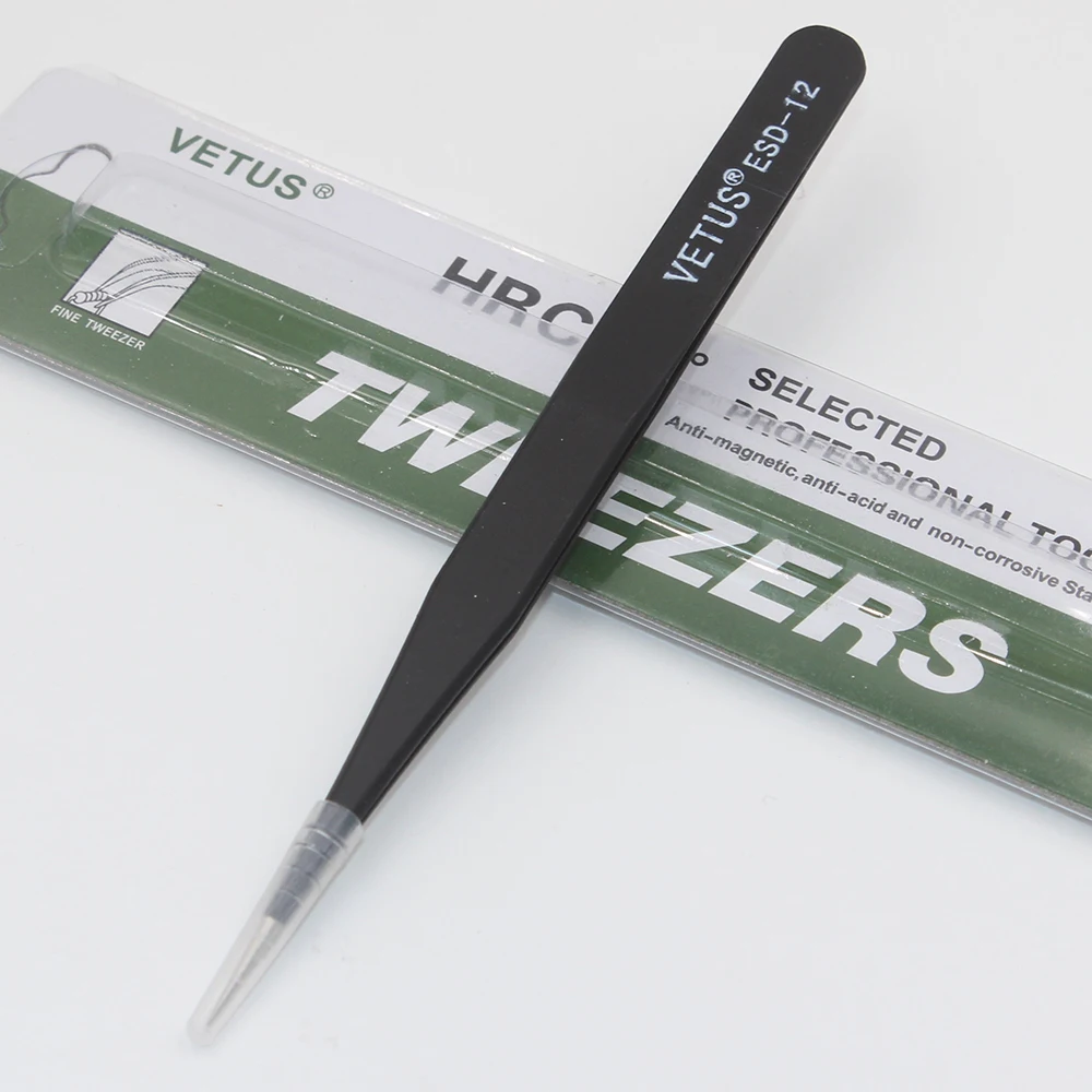 2pcs ESD-12 BGA Precision Tweezer Set Antistatic Tweezers