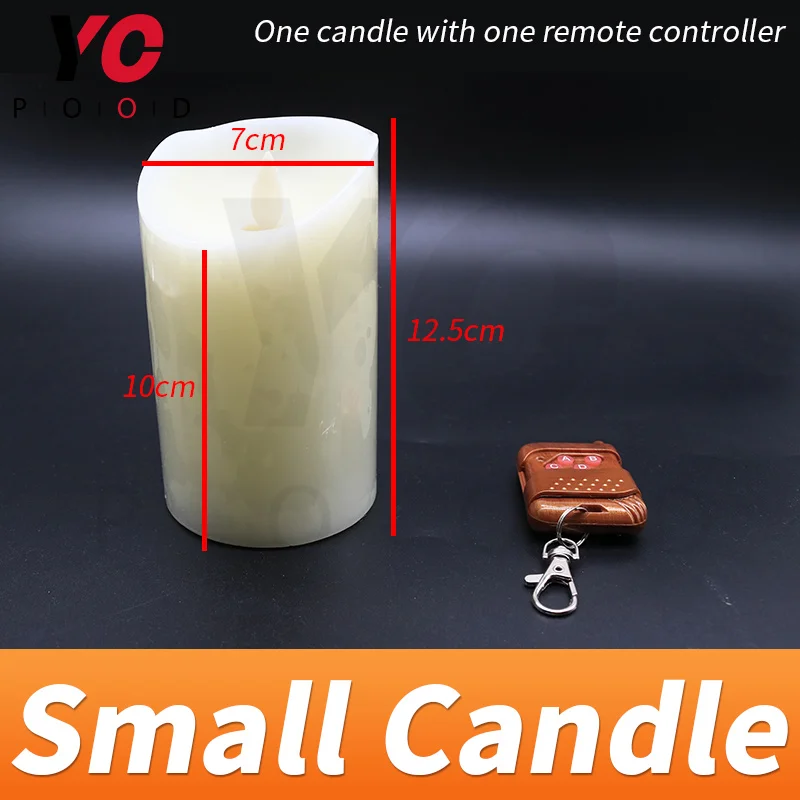 Small Candle prop escape room game for decoration press A on Remote Controller to control candle be light on or off  YOPOOD