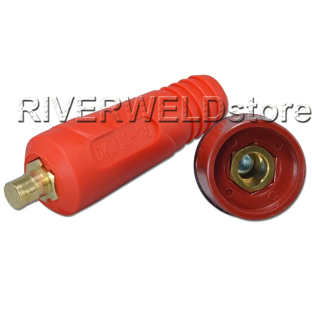 Red Color Quick Fitting Cable connector-Plug + Socket DKJ10-25 & DKZ10-25 Welding Machine