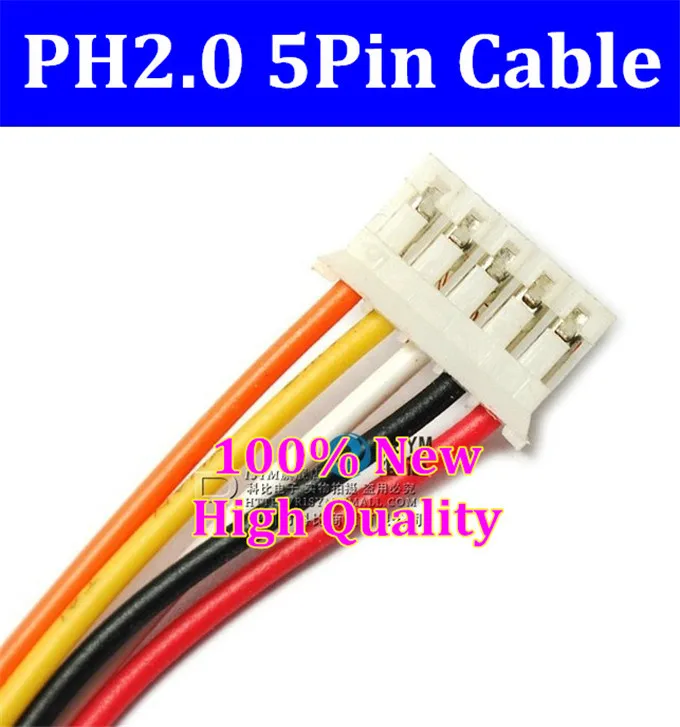 

High quality JST 2.0mm PH2.0 PH 2.0 5pin PH-5p connector with cable wire 24AWG 200mm only for Niels