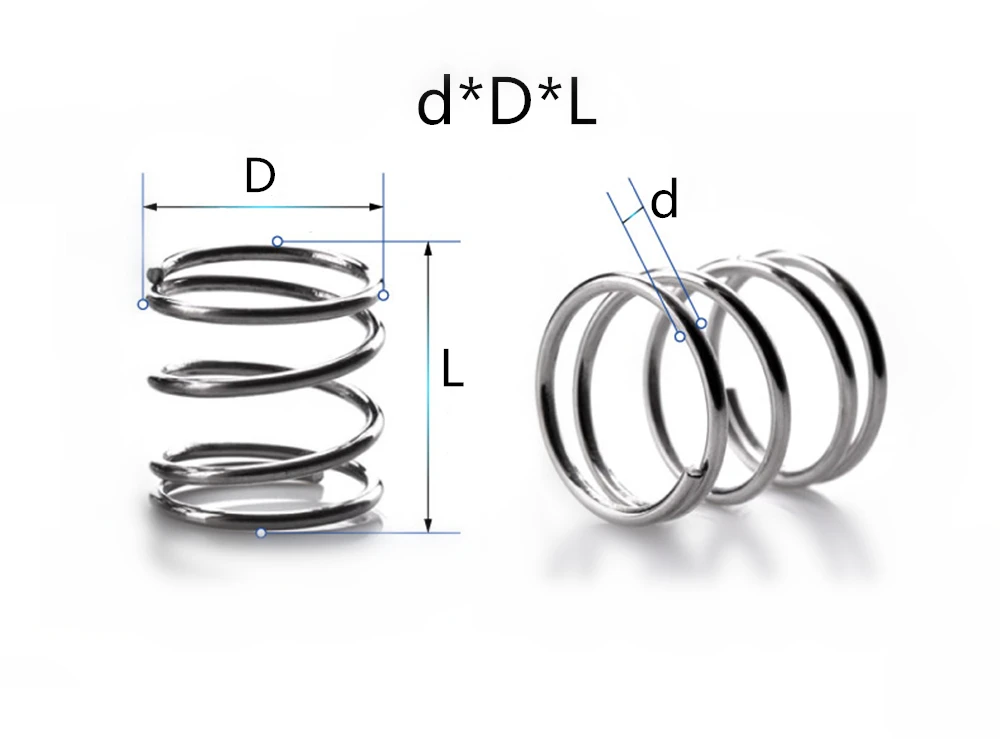 50pcs 0.6*5*(5/10/15/20/25/30/35/40/45/50) Stainless steel Series small spot spring wire compression pressure springs