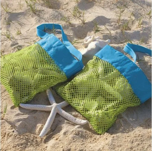 Wholesale 300pcs /lot Children Mesh Shell Bag Summer Beach Seashell Shell Tote Bag Shells Receive Practical Storage Bag New