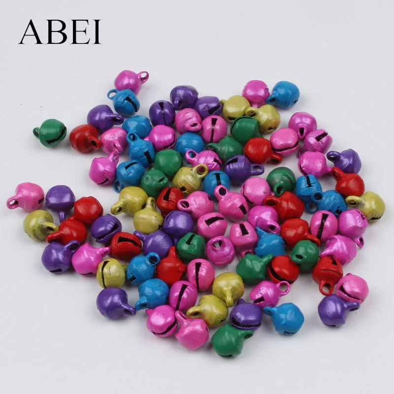 200 Pcs/lot 6 Mm Mini Emas Perak Multicolor Bell Natal Jingle Lonceng Longgar Beads DIY Buatan Tangan Bell Kerajinan Aksesoris