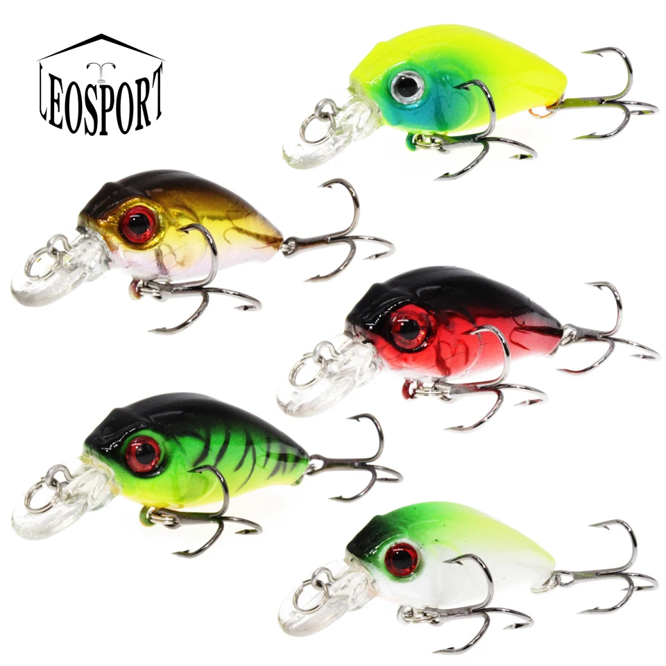 LEOSPORT 4.5cm 3.8g Crankbait Fishing Lure Artificial Hard Crank Bait Bass