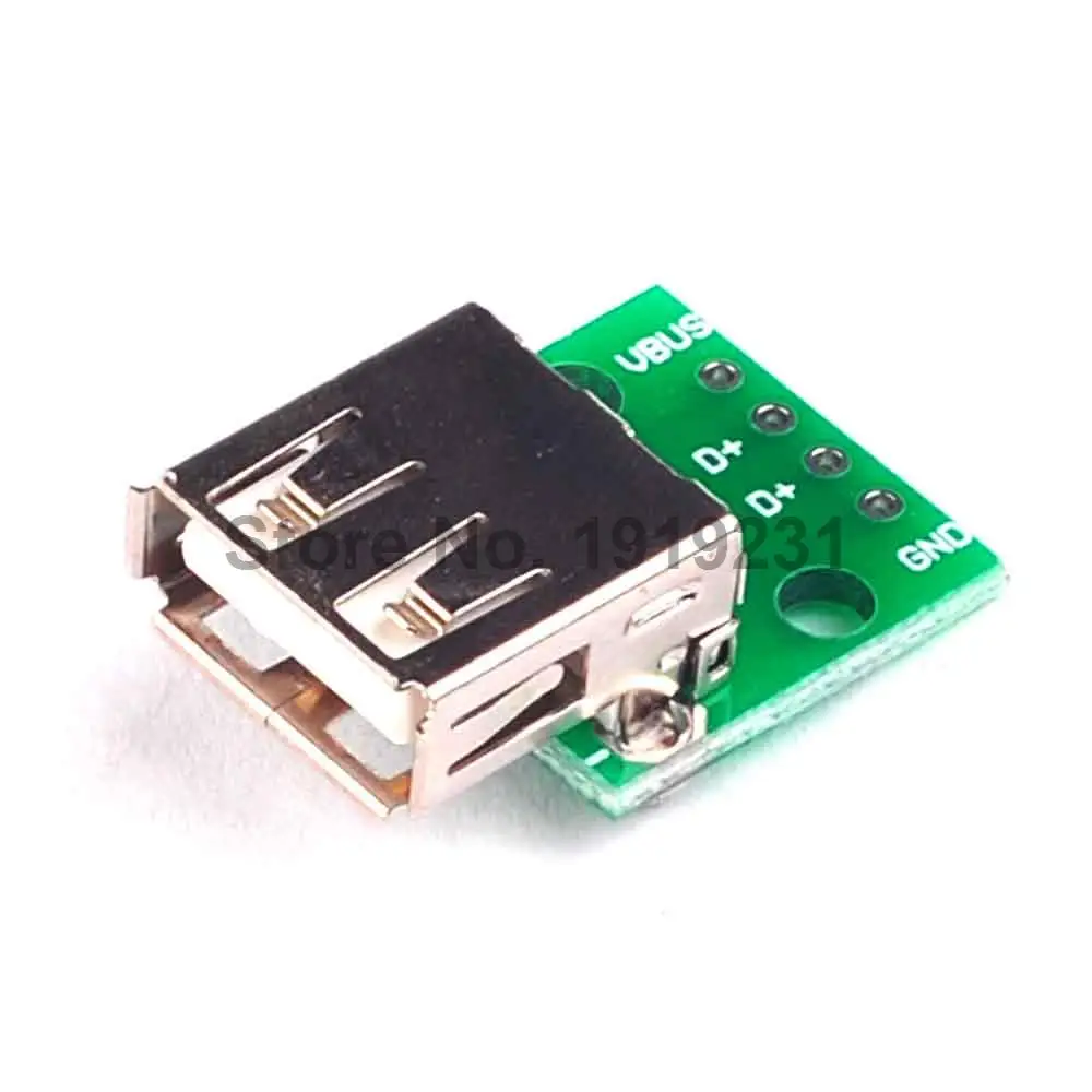 1PCS Type A Female USB To DIP 2.54mm PCB Connector Female USB PCB Board Connector USB PCB Socket USB Connector
