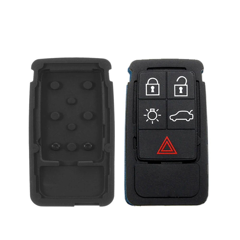 OkeyTech Smart Key Pad Replacement Silicone Car Key Case for Volvo S60 V60 S70 V70 XC60 XC70 Repair Rubber Mat 5 6 Button