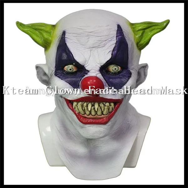 Hot Sale Funny Scary Latex Halloween Party Cosplay Clown Face Mask Jester Joker Face Head Mask Costume Toys Free size in stock