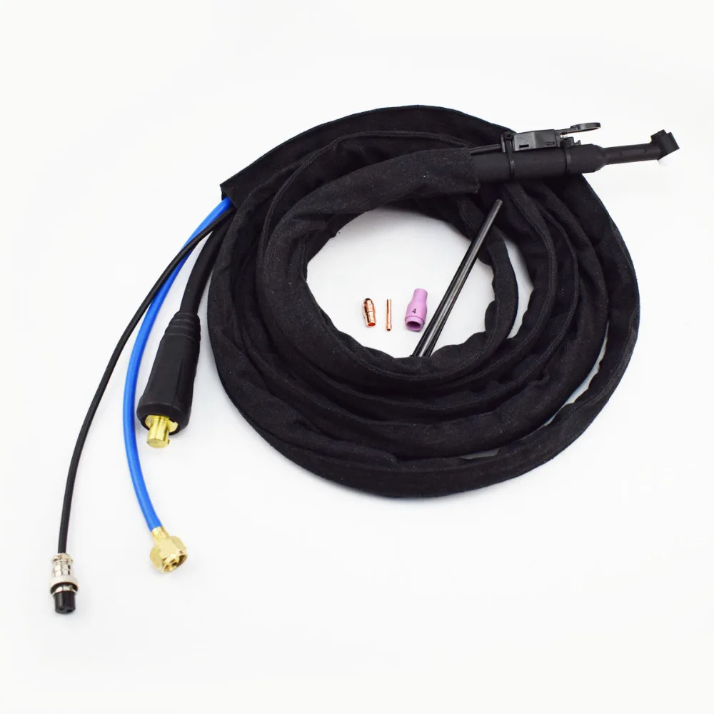 4M 125Amps TIG Torch WP-9F with DKJ 35-50 Connector Flexible head Power Gas Hose Separated Type