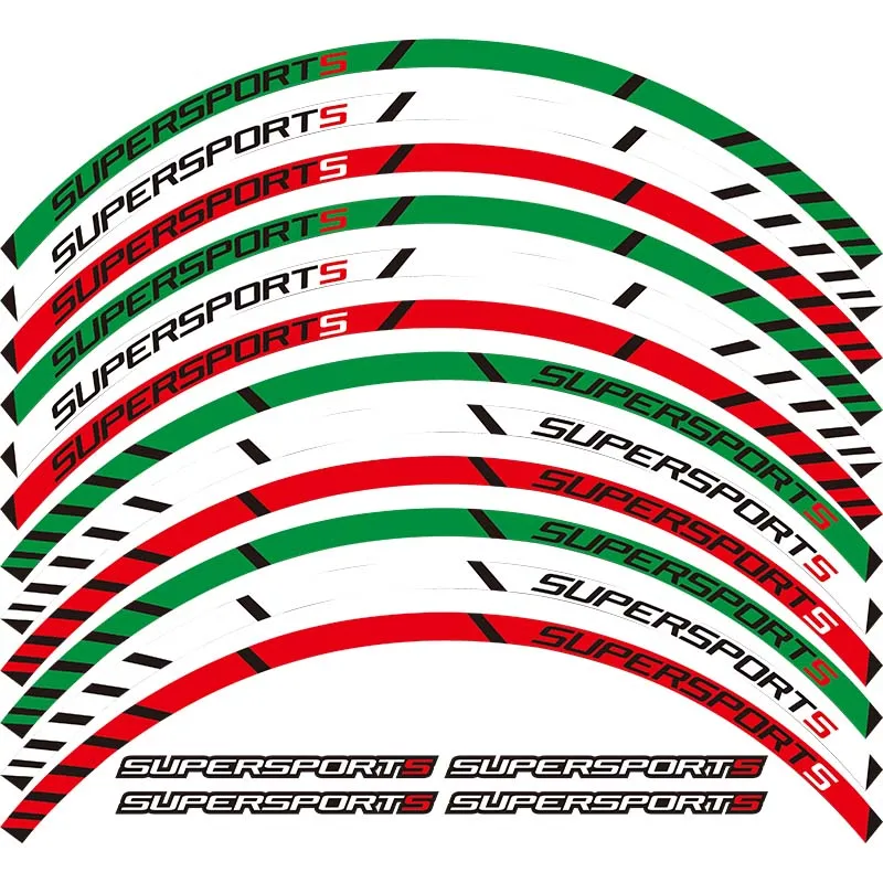 High quality Motorcycle Wheel Sticker Decal Reflective Rim Bike Suitable For DUCATI super sport supersport supersport s 939