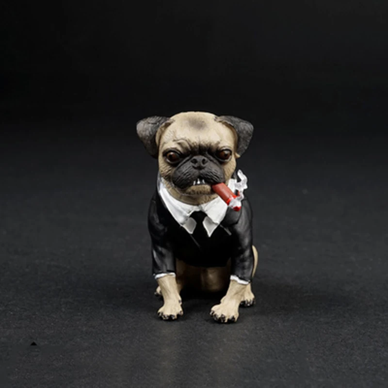 1/6 escala as032 adorável pug cão com charuto animal modelos para 12'figures figuras cena acessórios brinquedos presentes