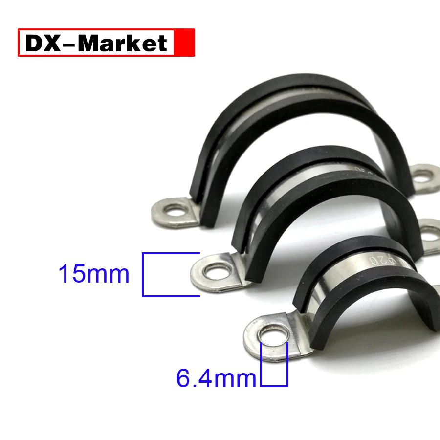 Klip pemasangan kabel klem sadel 6mm-60mm, klem karet baja galvanis, C003