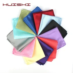 HUISHI Đồng Màu Vintage Khăn Tay nam Phù Rể Nam Polyester Kẻ Sọc Túi Vuông Hanky Khăn Tay Thời Trang Dự Tiệc