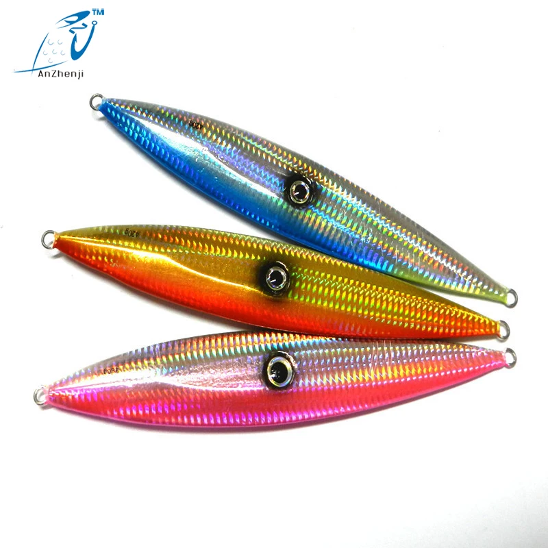 

Anzhenji 2017 New 3PCS Metal Deep sea Fishing Lure Metal Slow Jig Spoon Bass Hook Spinner Hard baits 120g 150g 200g 250g 300g