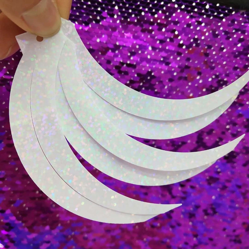 50g 17*85mm Sickle Cat Tail Shape Reaphook Loose Sequins Sewing Wedding Crafts Hologram Laser White