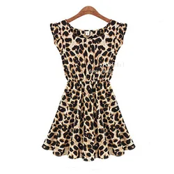 Women Summer Dresses Leopard Print Dress Plus Size S-XXL Slim Beach Dress Girl High Quality Casual Mini Dress
