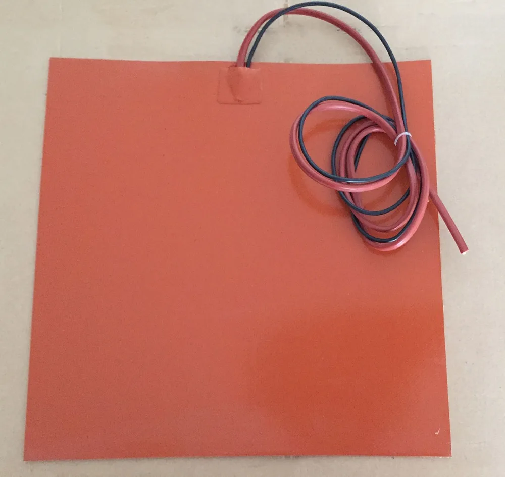 Silicone Heater Bed 24V 350 X 350MM  350w For Kossel Pro 3D printer Install with 100k thermistor and  tape silicone heater pad