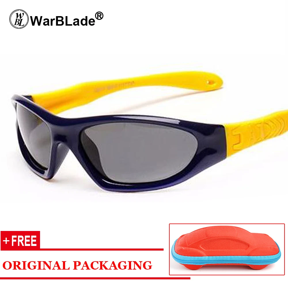 

WarBLade Rubber Polarized Sunglasses Kids Candy Color Flexible Boys Girls Sun Glasses Safe Quality Eyewear Oculos With Case