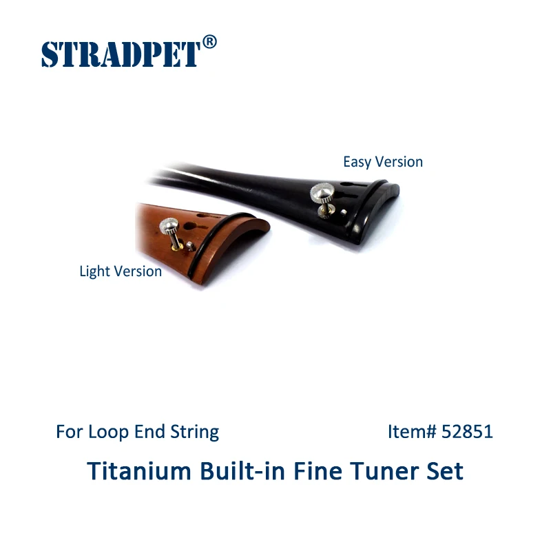 STRADPET violin built-in titanium fine tuner set for LOOP-end string, Violin accessories