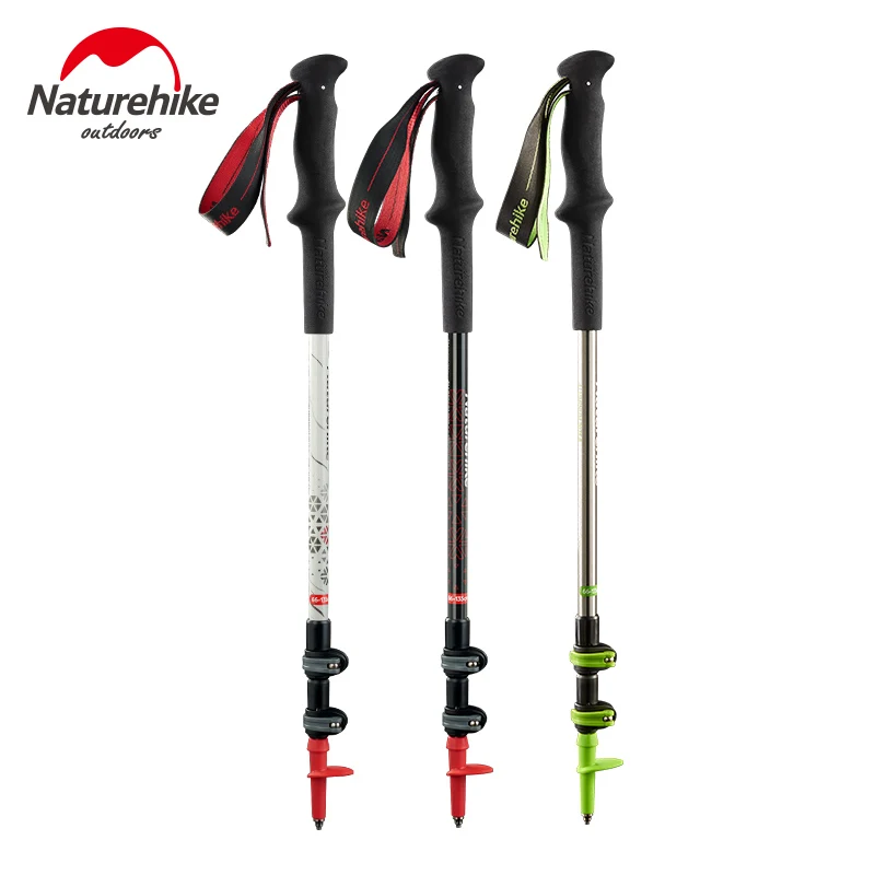 

Naturehike 1 Pcs Carbon Fiber Walking Sticks Ultralight Trekking Poles Alpenstock Hiking Adjustable 3 Sections