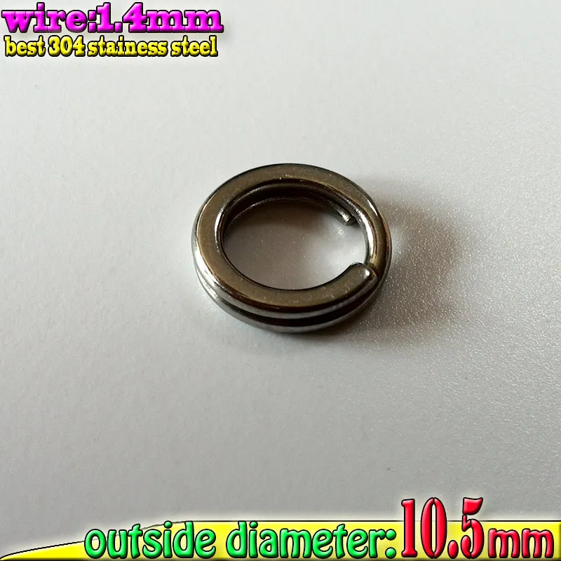 2023  fishing split rings wire1.4mm*OD10.5mm  80pcs the high quality 304 stainless steel  Strengthen the hardness